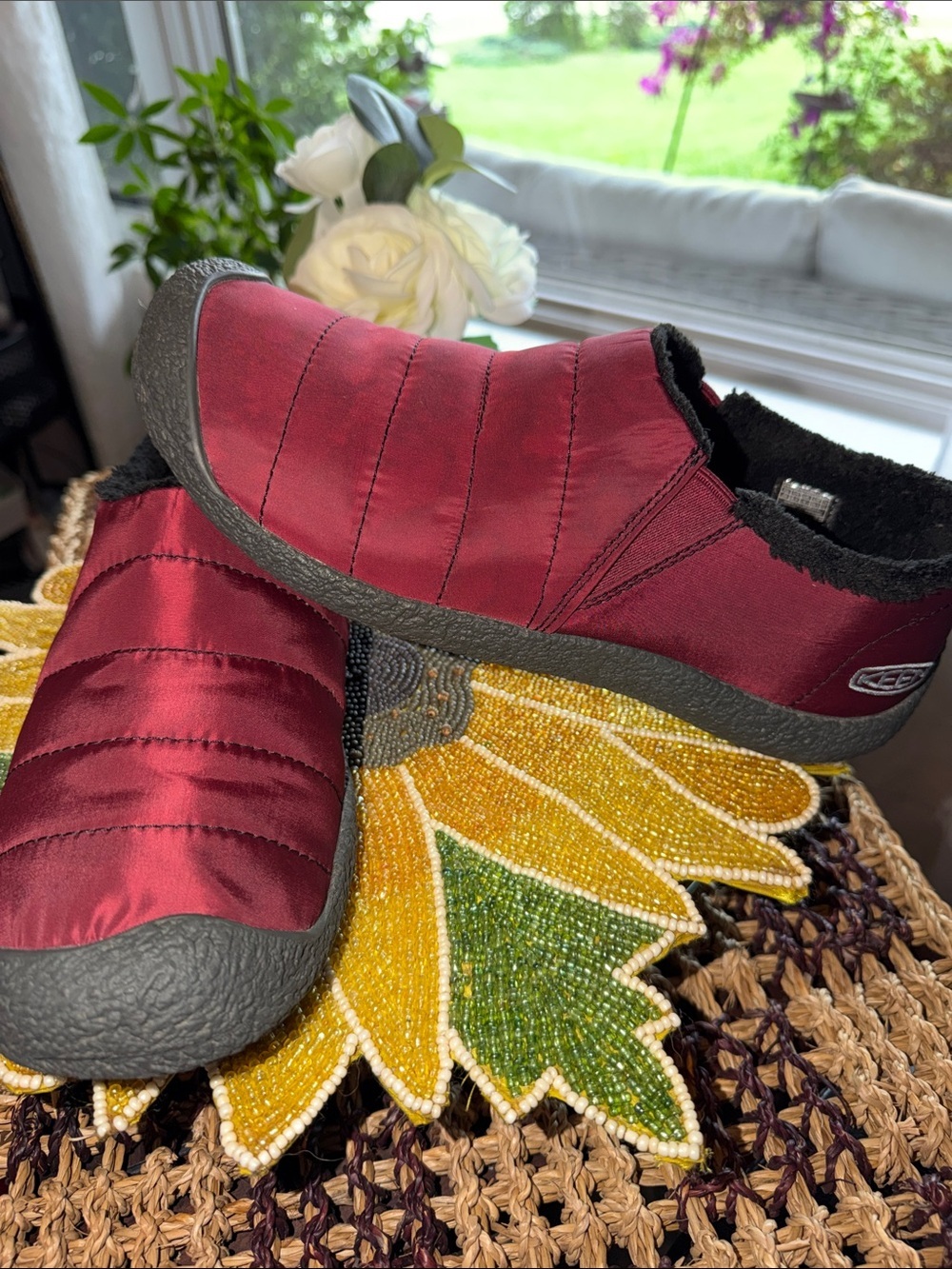 KEEN Women’s Quilted Slip-On in Burgundy Red
